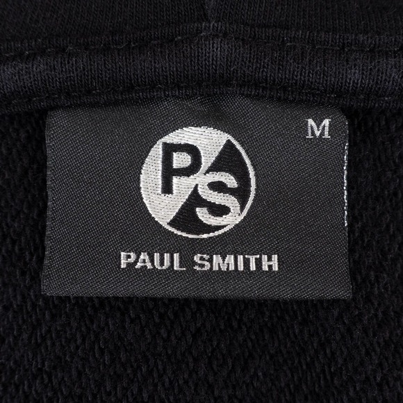 Paul Smith Zip-Up Embroidered Hoodie Cotton Men's Medium Black - Picture 4 of 6
